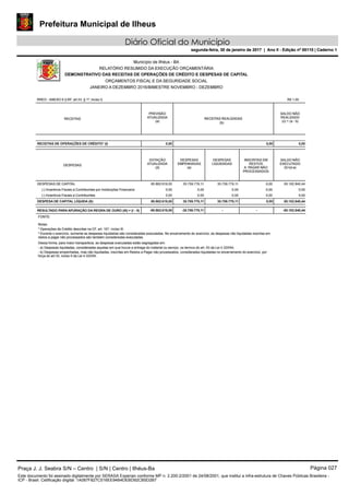 Prefeitura Municipal de Ilheus
Diário Oficial do Município
segunda-feira, 30 de janeiro de 2017 | Ano II - Edição nº 00110 | Caderno 1
Praça J. J. Seabra S/N – Centro | S/N | Centro | Ilhéus-Ba Página 027
Este documento foi assinado digitalmente por SERASA Experian conforme MP n. 2.200-2/2001 de 24/08/2001, que institui a infra-estrutura de Chaves Públicas Brasileira -
ICP - Brasil. Cetificação diigital: 1A087F827C516EE94B4DEBD92CB5D2B7
Prefeitura Municipal de Ilheus
Diário Oficial do Município
segunda-feira, 30 de janeiro de 2017 | Ano II - Edição nº 00110 | Caderno 1
 
