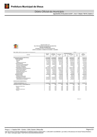 Prefeitura Municipal de Ilheus
Diário Oficial do Município
segunda-feira, 30 de janeiro de 2017 | Ano II - Edição nº 00110 | Caderno 1
Praça J. J. Seabra S/N – Centro | S/N | Centro | Ilhéus-Ba Página 031
Este documento foi assinado digitalmente por SERASA Experian conforme MP n. 2.200-2/2001 de 24/08/2001, que institui a infra-estrutura de Chaves Públicas Brasileira -
ICP - Brasil. Cetificação diigital: 1A087F827C516EE94B4DEBD92CB5D2B7
Prefeitura Municipal de Ilheus
Diário Oficial do Município
segunda-feira, 30 de janeiro de 2017 | Ano II - Edição nº 00110 | Caderno 1
 