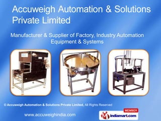 Manufacturer & Supplier of Factory, Industry Automation Equipment & Systems 