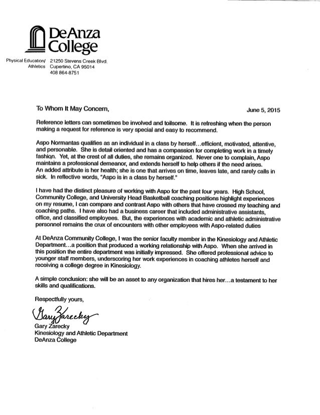 Labace: College Recommendation Letter Sample From Coach