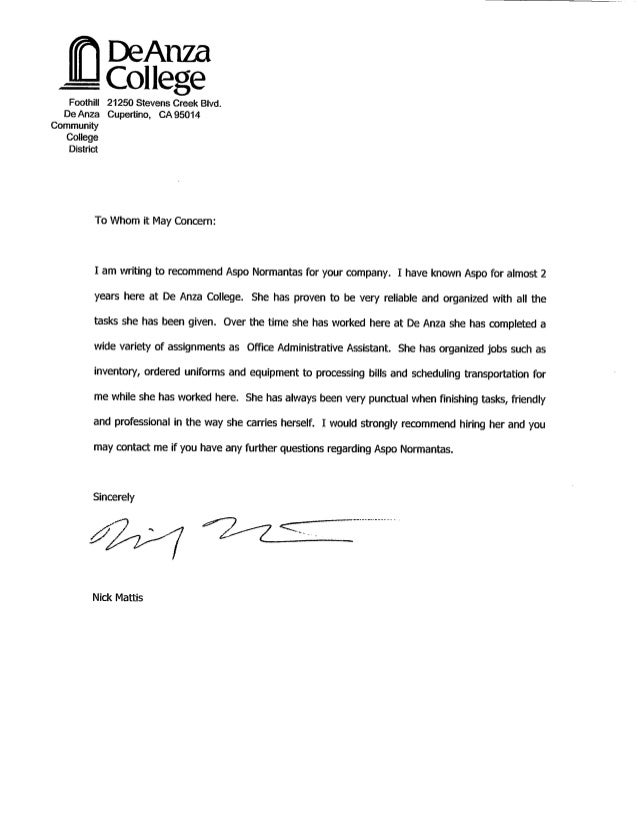 Coaches Reference Letters