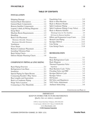 Hussman Rack Installation Manual | PDF