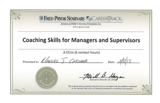 Coaching Skills for Managers and Supervisors