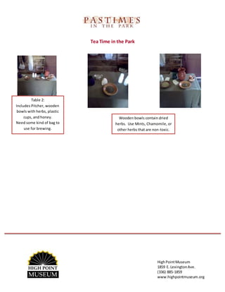 Tea program template | DOCX