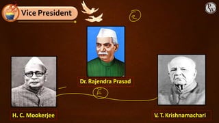 Vice President
H. C. Mookerjee V. T. Krishnamachari
Dr. Rajendra Prasad
 