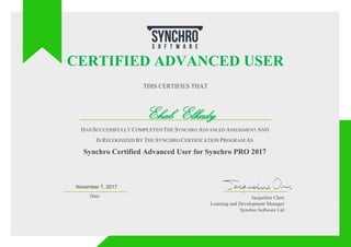 Synchro Certified Advanced User for Synchro PRO 2017 | PDF