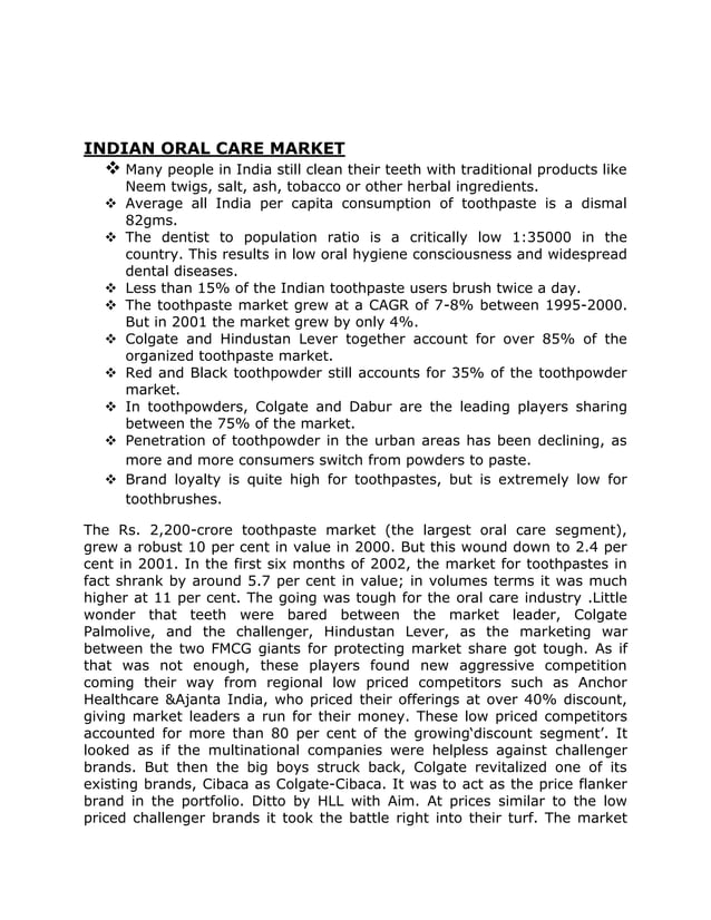 Colgate toothpaste project PDF