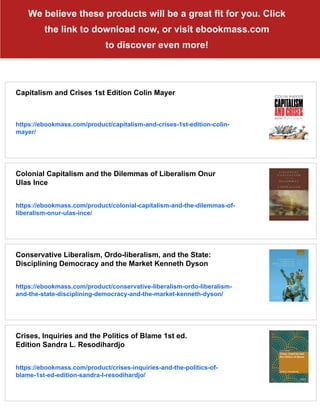Back to the ‘30s? : Recurring Crises of Capitalism, Liberalism, and ...