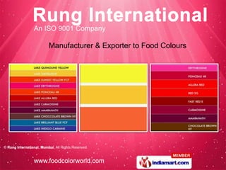 Manufacturer & Exporter to Food Colours
 