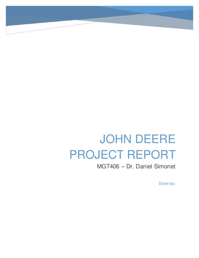 mgt406 john deere project report