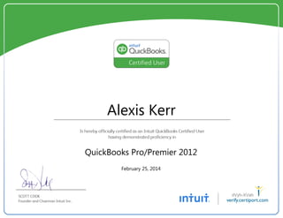 Quickbooks certification