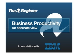 Business Productivity: An Alternative Perspective