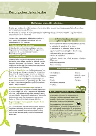 'HVFULSFLyQ GH ORV WH[WRV


                                 El sistema de evaluación en los textos

Enfatiza que los doce...