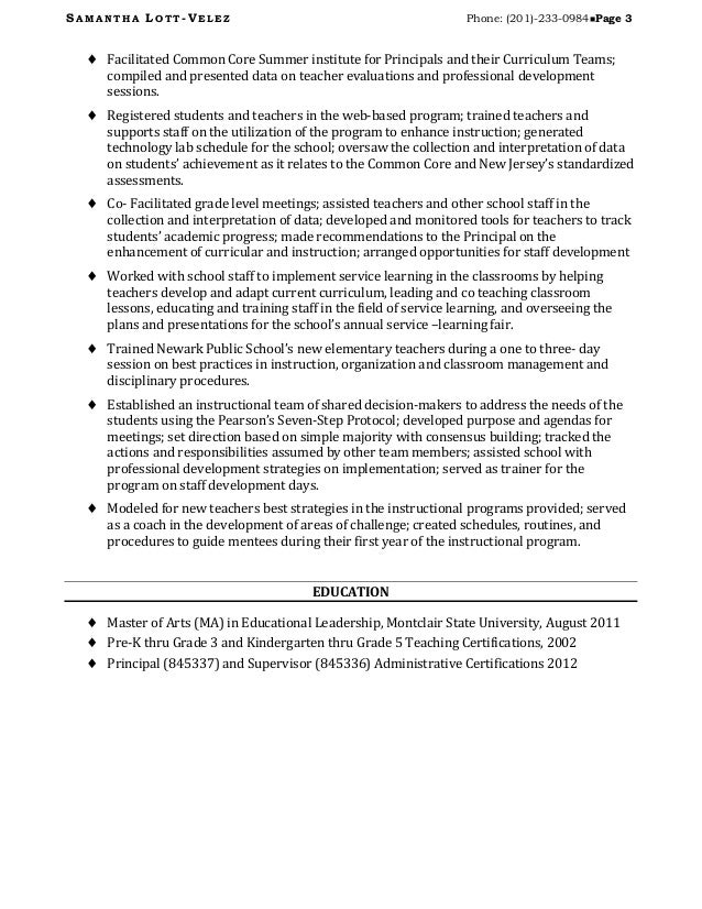 resume template for educational leadership