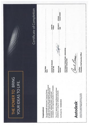 Certificates - Tiaan Botes