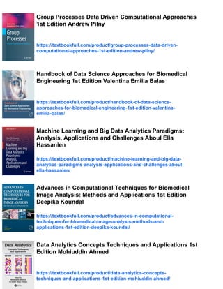 Computational Learning Approaches to Data Analytics in Biomedical ...