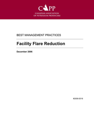 BEST MANAGEMENT PRACTICES
Facility Flare Reduction
December 2006
#2006-0018
 