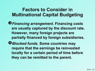 Chapter 14 - Multinational Capital Budgeting | PPT