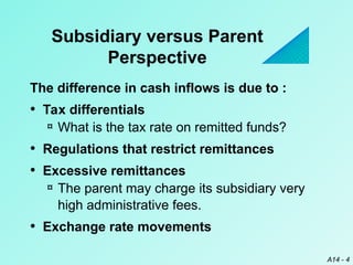 Chapter 14 - Multinational Capital Budgeting | PPT