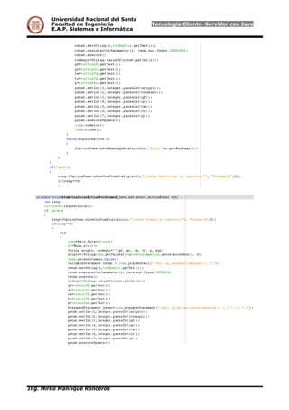 Universidad Nacional del Santa
Facultad de Ingeniería Tecnología Cliente–Servidor con Java
E.A.P. Sistemas e Informática
Ing. Mirko Manrique Ronceros
 