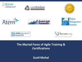 The Myriad Faces of Agile Training &
Certifications
Sunil Mohal
 