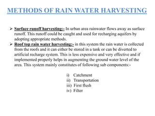 PROJECT ON RAIN WATER HARVESTING | PPTX