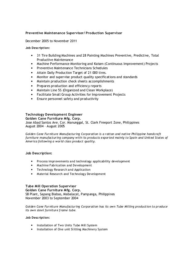 federico torres ii resume produce supervisor job description