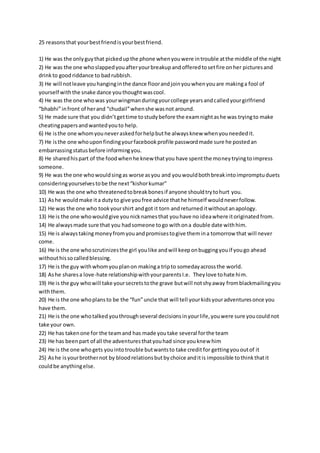 Help Me Introuble 25 reasons that your best friend is your best friend | DOCX