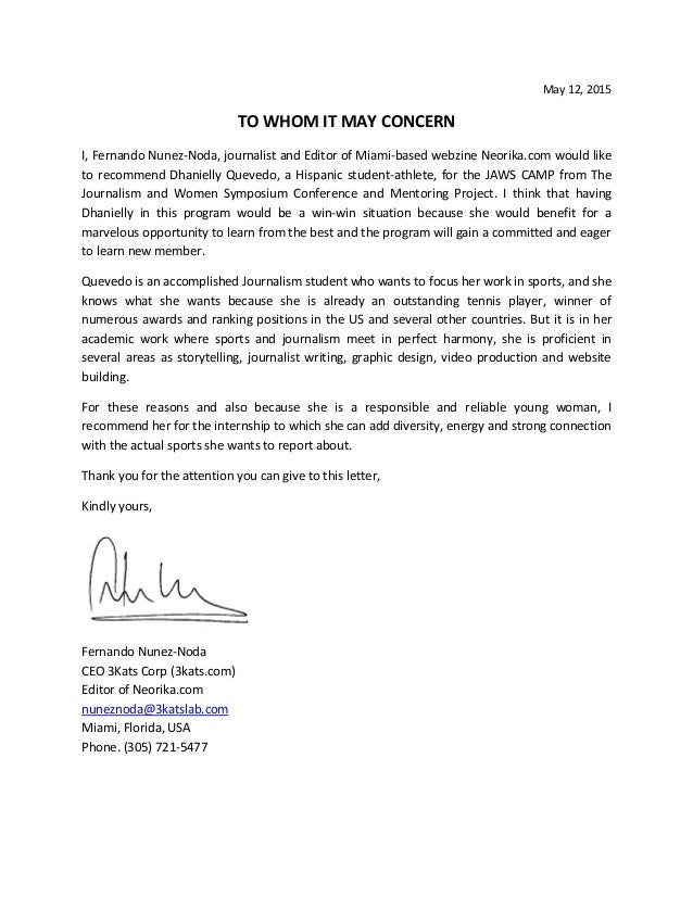 fn letter of recommendation letter of recommendation for sports player