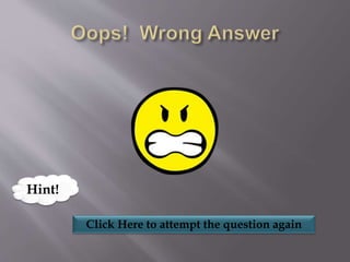 Click Here to attempt the question again
Hint!
 