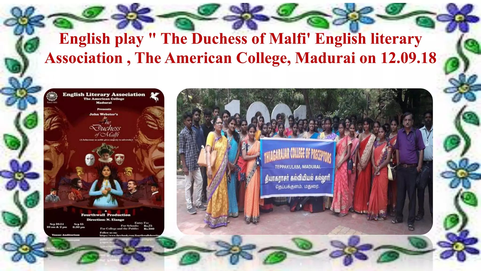 63 rd COLLEGE DAY PRESENTATIONS THIAGARAJARCOLLEGEOFPRECEPTORS-MADURAI