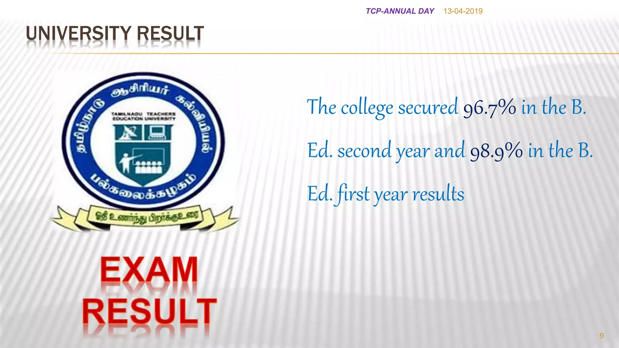 63 rd COLLEGE DAY PRESENTATIONS THIAGARAJARCOLLEGEOFPRECEPTORS-MADURAI