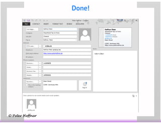 SharePointLesson #63: vCard for Outlook