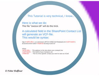 SharePointLesson #63: vCard for Outlook