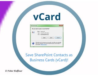SharePointLesson #63: vCard for Outlook