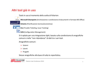 Esperienze di gestione del sw lifecycle in Telecom Italia | PPT