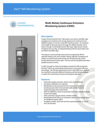 Xact 640 multimetal continuous monitoring (CEMS) | PDF