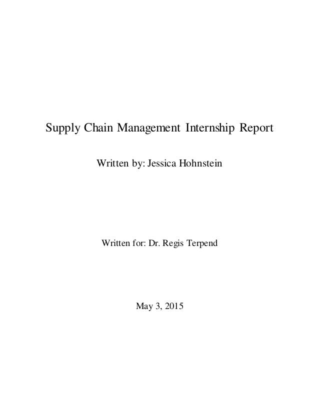 Supply Chain Management Internship Report