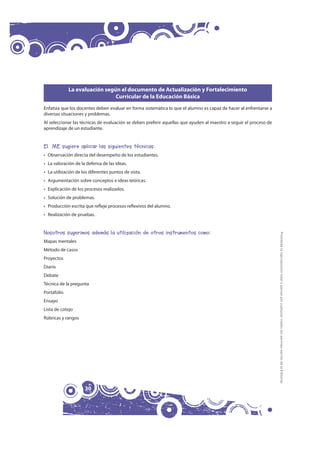 La evaluación según el documento de Actualización y Fortalecimiento
                               Curricular de la Educac...
