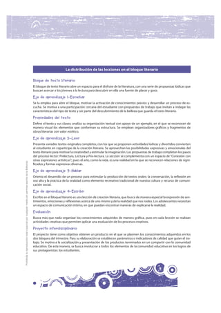 La distribución de las lecciones en el bloque literario

                                                                 ...