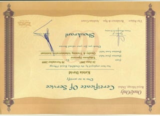Completion Certificate - One & Only Royal Mirage