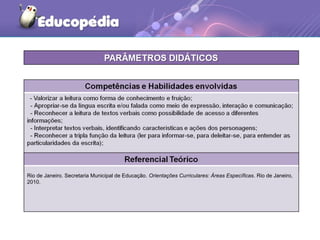 Rio de Janeiro. Secretaria Municipal de Educação. Orientações Curriculares: Áreas Específicas. Rio de Janeiro,
2010.
 