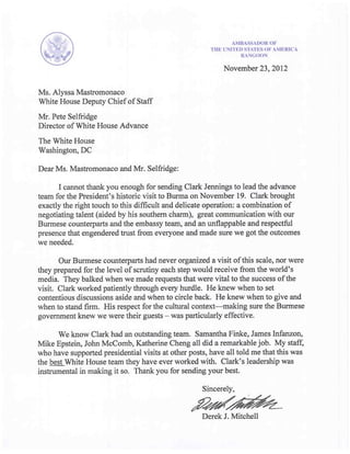 Letter from Amb Mitchell