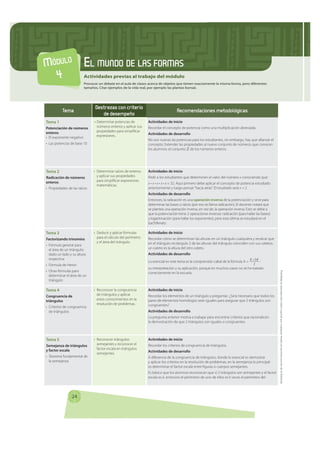 MÓDULO                  EL MUNDO DE LAS FORMAS
  4                     Actividades previas al trabajo del módulo
         ...