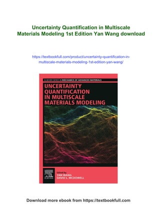 Uncertainty Quantification in Multiscale Materials Modeling 1st Edition ...