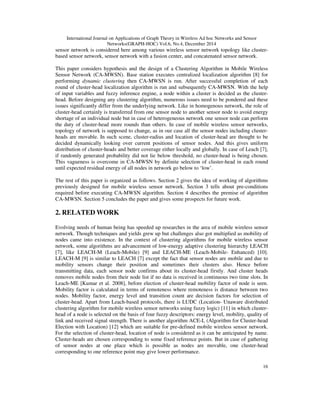 CA-MWSN: CLUSTERING ALGORITHM FOR MOBILE WIRELESS SENOR NETWORK | PDF
