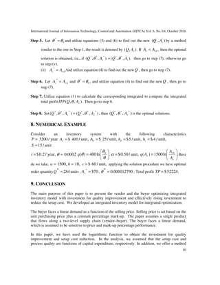 AN OPTIMIZING INTEGRATED INVENTORY MODEL WITH INVESTMENT FOR QUALITY ...