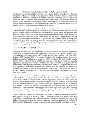 EFFECTS OF CORRECTIVE FEEDBACK ON LEARNERS OF ENGLISH AS A SECOND ...