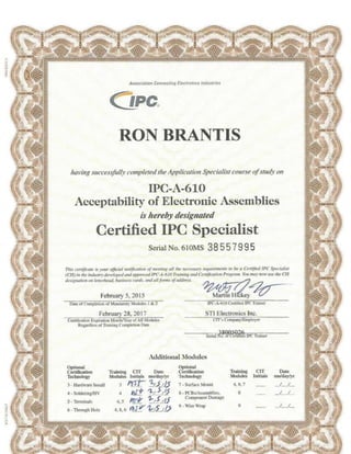 IPC-A-610 Specialist