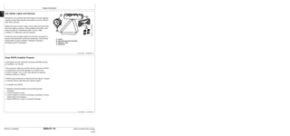 Safety Information
9000-01-14
TM1637 (15JAN04) 644H and 644H MH Loader
011504
PN=22
Keep ROPS Installed Properly
A damaged roll-over protective structure (ROPS) should
be replaced, not reused.
The protection offered by ROPS will be impaired if ROPS
is subjected to structural damage, is involved in an
overturn incident, or is in any way altered by welding,
bending, drilling, or cutting.
If ROPS was loosened or removed for any reason, inspect
it carefully before operating the machine again.
To maintain the ROPS:
• Replace missing hardware using correct grade
hardware.
• Check hardware torque.
• Check isolation mounts for damage, looseness or wear;
replace them if necessary.
• Check ROPS for cracks or physical damage.
TX,05,DH1846 –19–14MAY91–1/1
Use Safety Lights and Devices
Operators of machines that travel below normal highway
speeds should take special precautions to avoid collision
with other vehicles.
Before driving on public roads, check state and local laws
that may apply to tractors, self-propelled machines, and
towed equipment. Additional lights, mirrors, SMV
emblems, or reflectors may be required.
Install and use all safety lights and devices necessary to
assure safe operation and local compliance. Keep these
safety items in good condition. Replace missing or
damaged parts immediately.
A—Lights
B—Slow Moving Vehicle Emblem
C—Reflector Tape
D—Reflectors
TX,05,DH1729 –19–26JAN91–1/1
9000
01
14
N36564
–UN–10FEB89
 